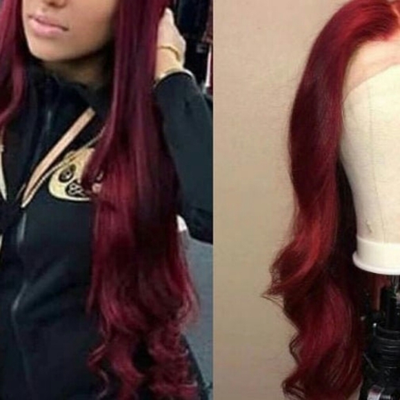 Dark Burgundy Red Lace Front Wig main image 3